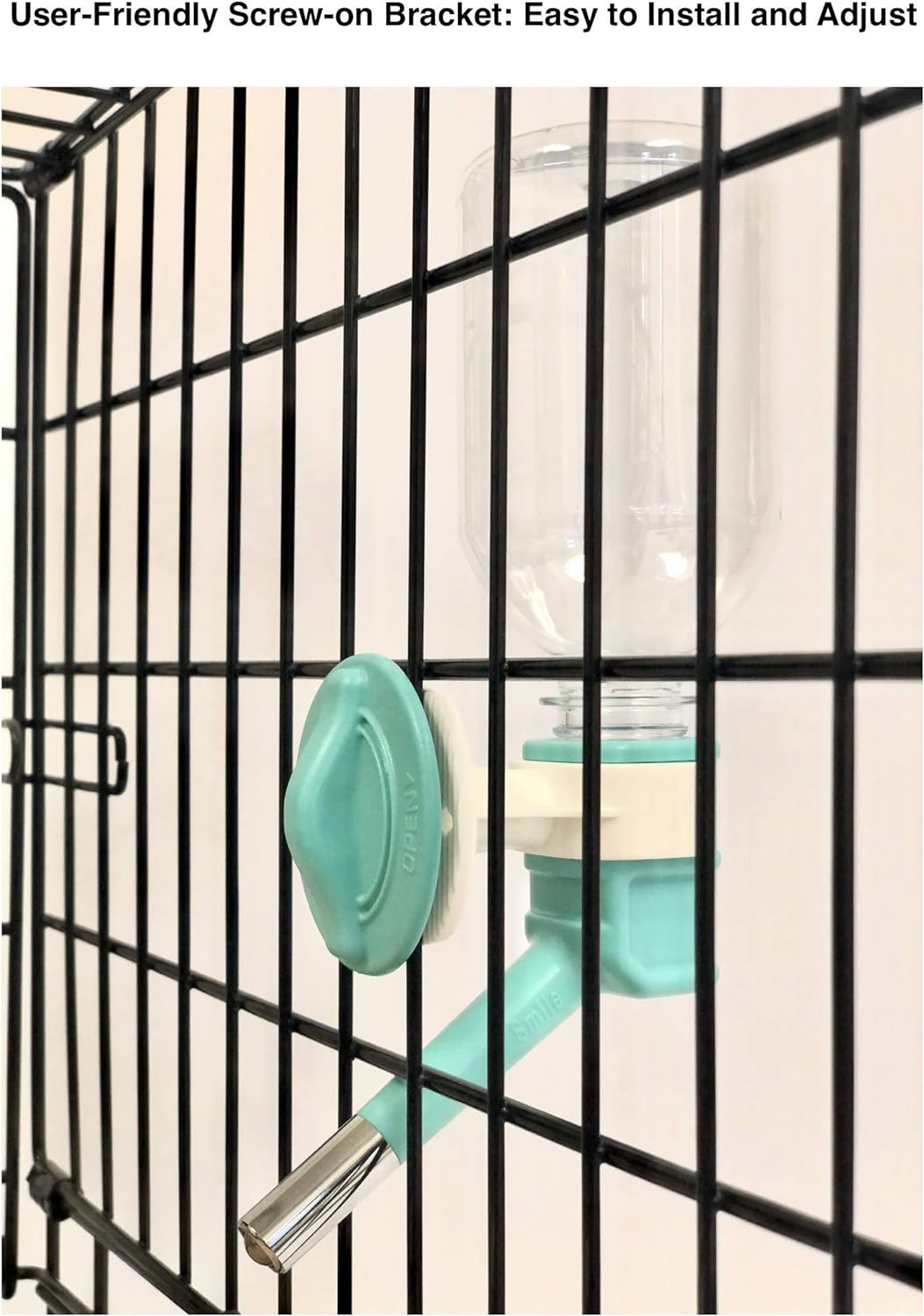 Choco Nose Patented No-Drip Water Bottle/Feeder for Puppies/Toy-Small Breed Dogs/Rabbits/Kittens/Chinchillas and Other Small Pets and Animals - for Cages or Crates 10.2 oz. Nozzle 13mm, Aqua (H528)