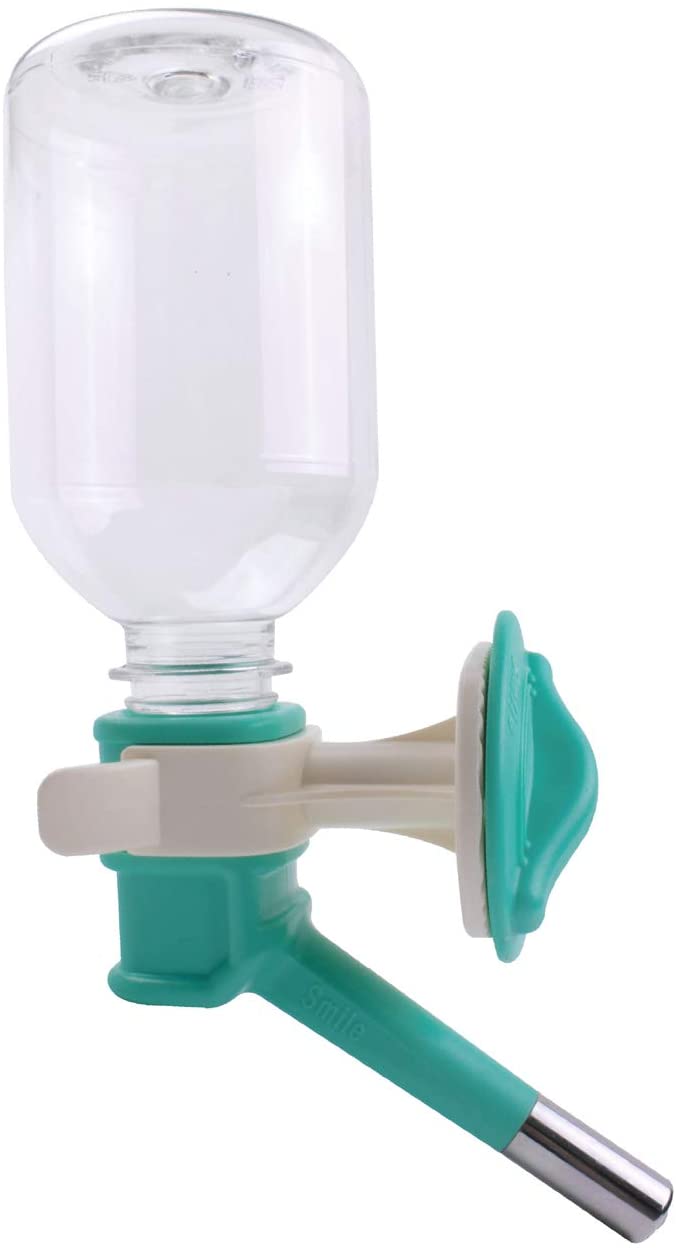 Choco Nose Patented No-Drip Water Bottle/Feeder for Puppies/Toy-Small Breed Dogs/Rabbits/Kittens/Chinchillas and Other Small Pets and Animals - for Cages or Crates 10.2 oz. Nozzle 13mm, Aqua (H528)