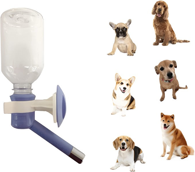 Choco Nose Patented No-Drip Dog Water Bottle/Feeder for Dogs/Cats and Other Small-Medium Sized Animals - for Cages, Crates or Wall Mount. 10.2 Oz. Mess Free Leak-Proof Nozzle 16mm (C590)