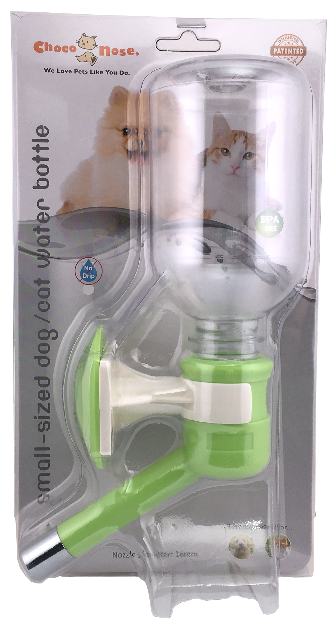 Choco Nose Patented No-Drip Dog Water Bottle/Feeder for Dogs/Cats